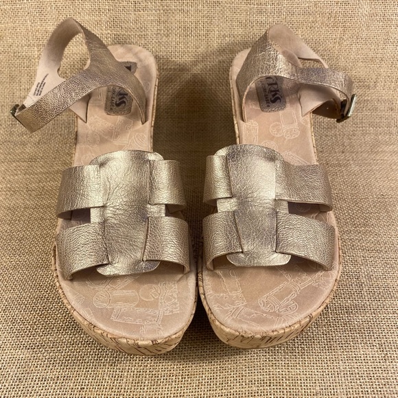 Kork Ease leather sandals wedges platform heels gold size 10 - Picture 8 of 11